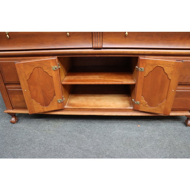 Dutch Designs Cherry Dresser With Tri-Fold Mirror For Sale - Image 11 of 13