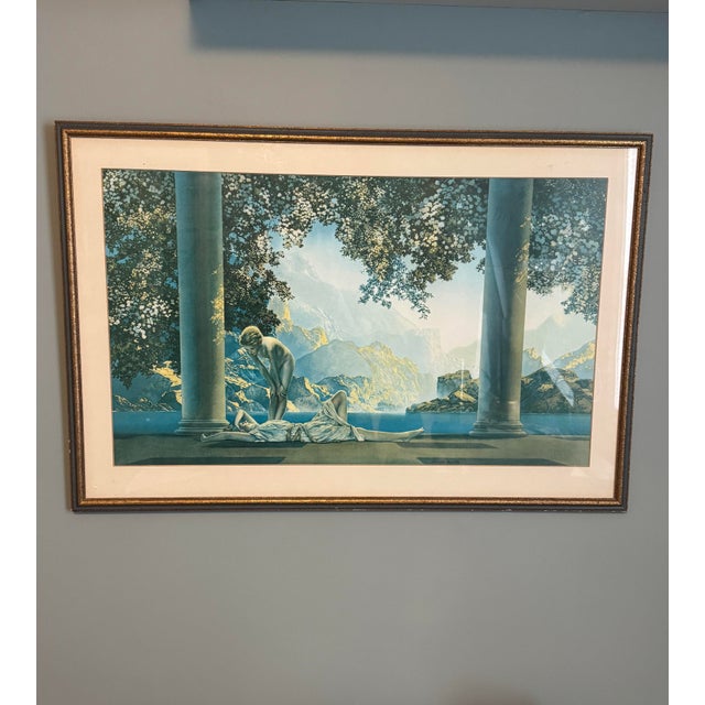 An iconic piece of American illustration history: a genuine 1920s first-edition period color lithograph of Maxfield...