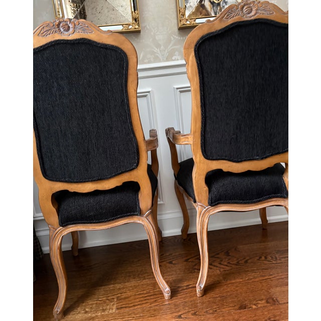 Dining Table With Set of 6 Country French Style Dining Chairs For Sale - Image 4 of 16