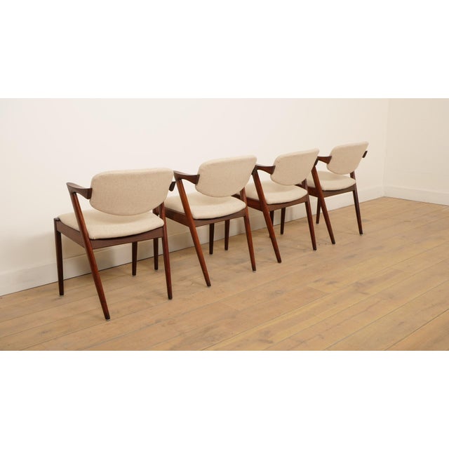 Vintage Rosewood Model 42 Dining Chairs from Kai Kristiansen, 1950s, Set of 4 For Sale - Image 10 of 15