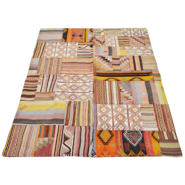 Vintage Turkish Oushak hand knotted rug with natural colors, contemporary style and soft texture.