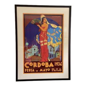 "Cordoba 1934 Feria De Mayo (May Fair)", Joaquin and Rafael Diaz-Jara, Travel Advertising Print, Framed