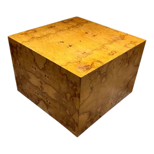 1970s Style Milo Baughman Coffee Table Burlwood Cube