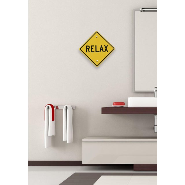 Metal Relax Diamond III - Steel Street Sign Inspired Sculpture Original Artwork by Scott Froschauer For Sale - Image 7 of 9
