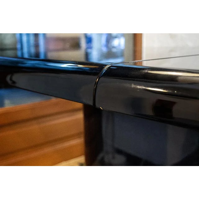 Vintage Italian Black Lacquered Wood Table, 1970s For Sale - Image 4 of 5