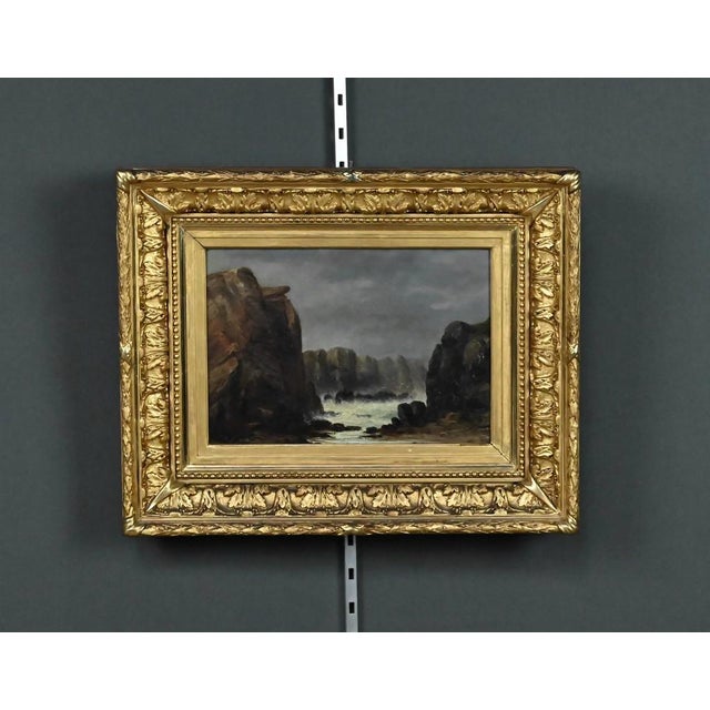 French School Artist, The Wild Coast of Belle-Île-en-Mer, 19th Century, Oil on Wood, Framed For Sale - Image 9 of 17