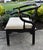1960s Vintage Century Chair Black Lacquer Horseshoe Ming Chair Brass Accents For Sale - Image 5 of 17