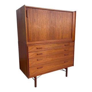 Scandinavian Modern Teak Highboy or Chest- Mid-Century Modern For Sale