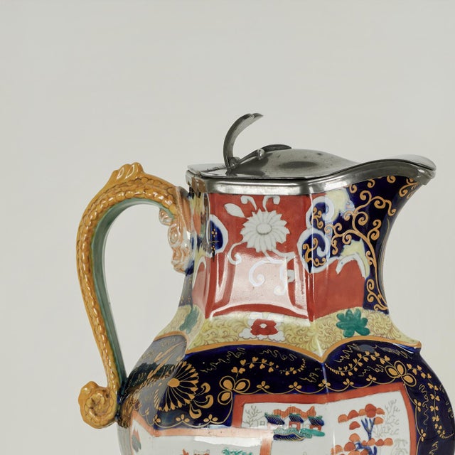 Ceramic Antique English Mason's Chinoiserie Ironstone China Pitcher For Sale - Image 7 of 13