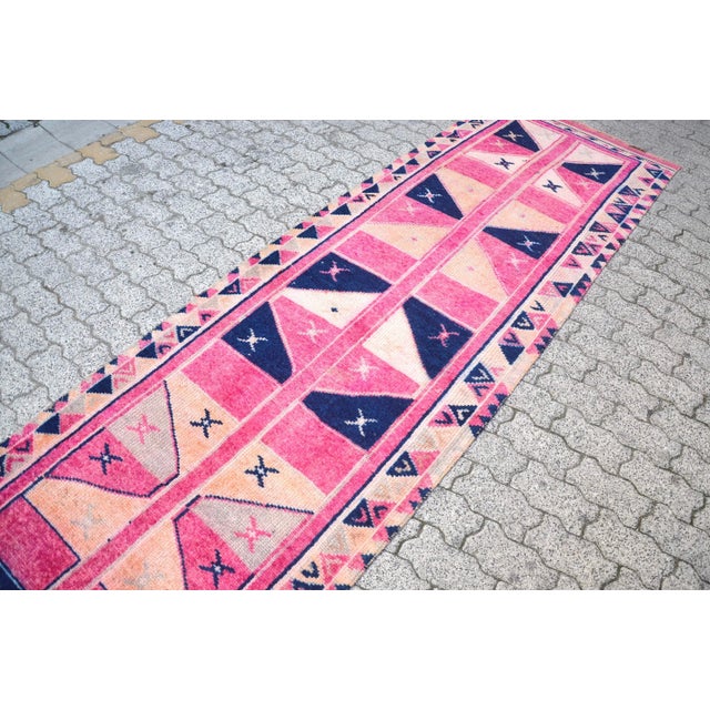 1960s 1960s Vintage Turkish Handmade Runner For Sale - Image 5 of 11