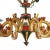 Mustard Vintage Six-Arm Tole Chandelier Hand-Painted in Gold, Green, and Red For Sale - Image 8 of 13