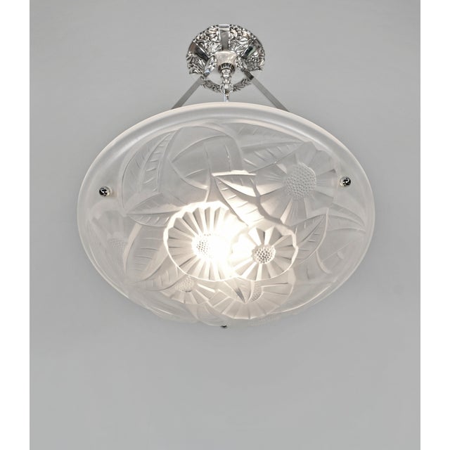 1920s French Art Deco Pendant Light by Degue 1930 France For Sale - Image 5 of 10