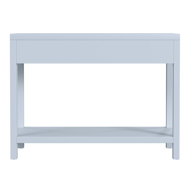 Nora 40 in. W Rectangular Wood 2 Drawer Console Table with Lower Open Shelf, Light Blue For Sale In Chicago - Image 6 of 8