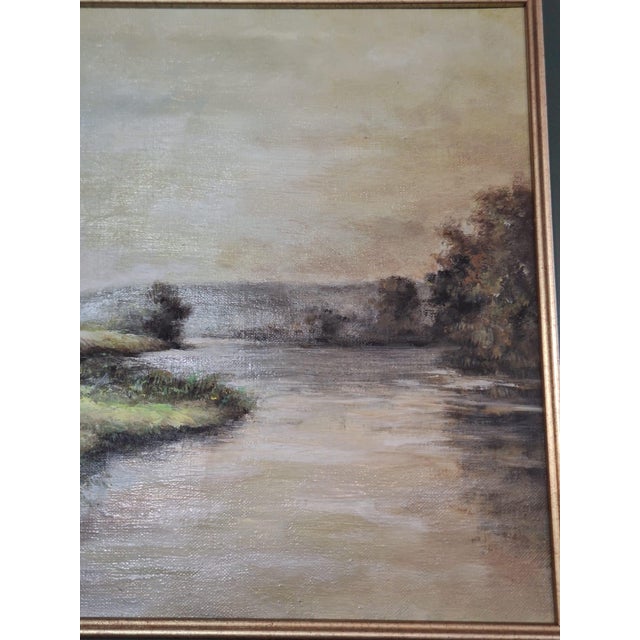Traditional Original Signed Swiss Landscape Oil Painting, Dated 1990 For Sale - Image 3 of 5