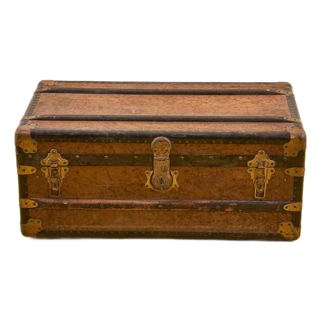 Vintage Wooden Trunk, 1930s For Sale