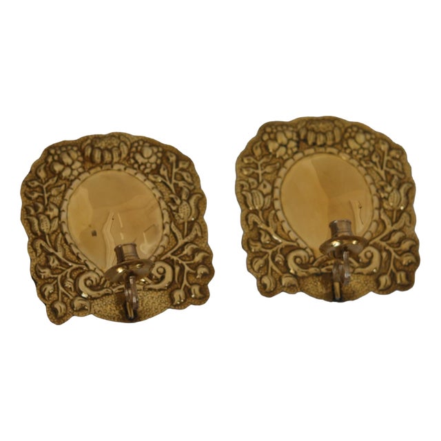 Mid-Century Modern Swedish Brass Sconces, Set of 2 For Sale