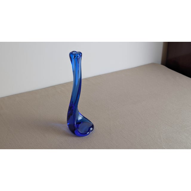 Glass Cobalt Blue Crystal "Bone" Series Candlestick by Elsa Peretti for Tiffany For Sale - Image 7 of 10
