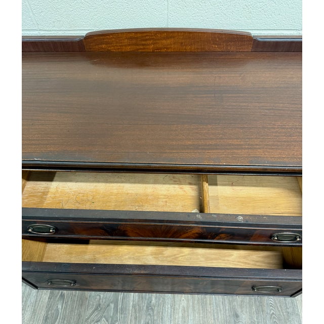 Antique Edwardian Sheraton Revival or Federal Flame Mahogany Sideboard For Sale - Image 16 of 18