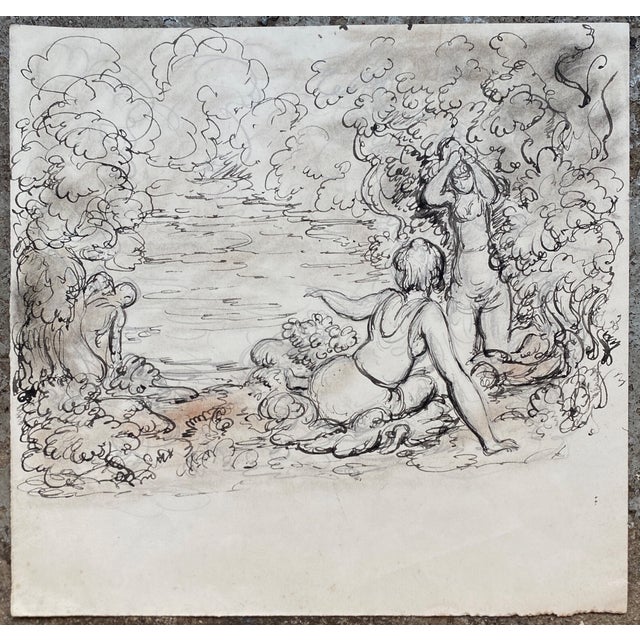 Ink drawing by English artist Harold Hope Read (1881-1959). Read's "High Life" series satirically illustrated the lives of...