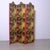 Unique rattan and fabric divider, double-sided, with red rattan on one side and a splendid multicolored jungle fabric on...