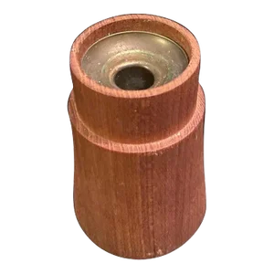 Vintage Dansk Jens Quistgaard Teak Wood Brass Candleholder