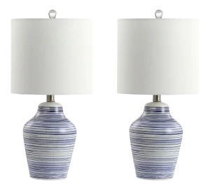 Martin Table Lamp in White - a Pair