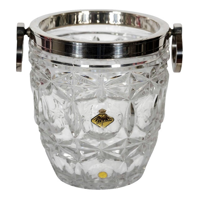 French Hand Made Cut Crystal Champagne Bucket, 1980s For Sale