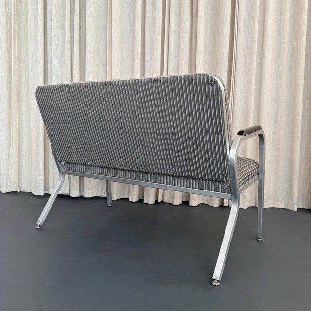 1940s 1940s Machine Age Industrial Aluminum Frame Loveseat by GoodForm For Sale - Image 5 of 10
