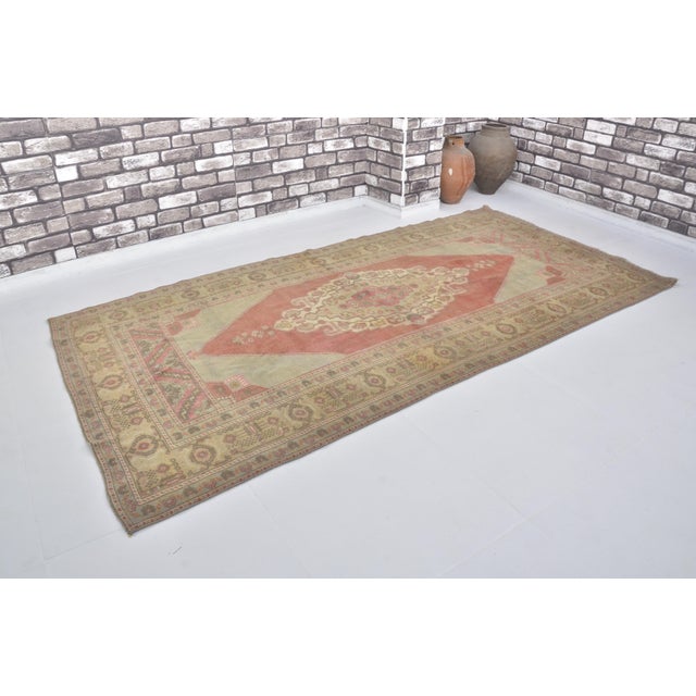 1960s Turkish Wool Handknotted Area Carpet For Sale - Image 4 of 7