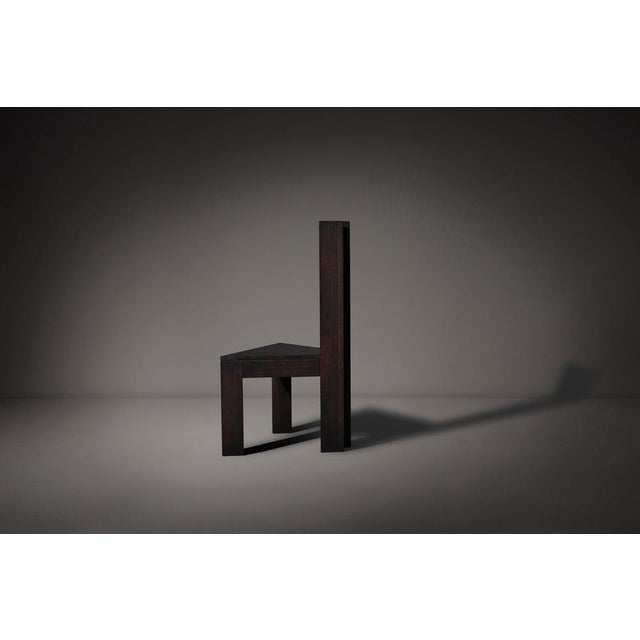 Brown Trigon Chair in Dark Brown European Oak by Mokko Amsterdam For Sale - Image 8 of 12