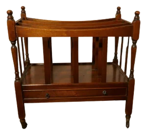 English Walnut Canterbury Magazine Stand