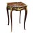 French Accent Side Table With Glass Top, Gold Leaf & Bronze Details For Sale
