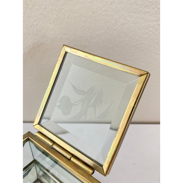 Gold Vintage Italian Art Deco Beveled Glass Box, 1930 For Sale - Image 8 of 18