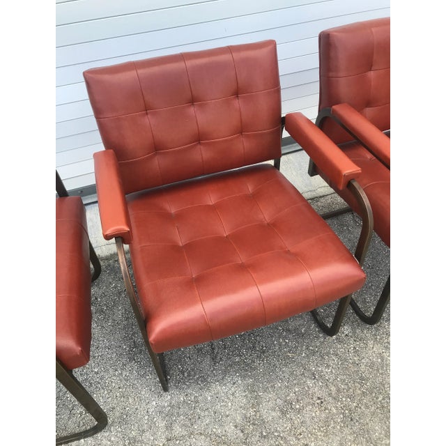 Metal Vintage Tufted Patrician Chairs - Set of 4 For Sale - Image 7 of 9