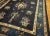 Exceptional Navy Blue Color With Lovely Chinoiserie and Floral Design Antique Chinese Perking Rug For Sale - Image 9 of 10