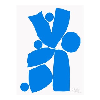 Tulip in Cobalt and White Fine Art Print 14" X 20" by Liz Roache For Sale