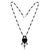 Czechoslovakian Art Deco Black Glass and Crystal Geometric Pendant Necklace, 1920s For Sale - Image 11 of 11