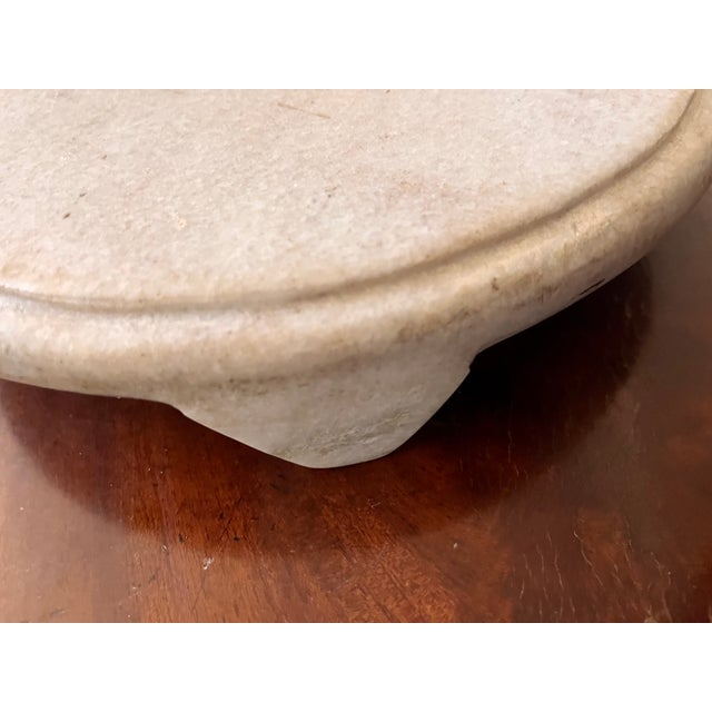Late 20th Century Natural Unpolished White Marble Footed Plateau/Riser/Cheese Board For Sale - Image 13 of 13