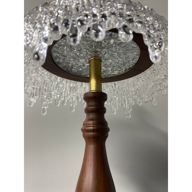 Transparent Retro Wood Grain Crystal Table Lamp For Sale - Image 8 of 12