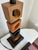 Black Mid-Century Modern Stacked Geometric Wooden Cube Table Lamps - Pair For Sale - Image 8 of 12