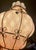 Mid 20th Century Mid 20th Century Mid Century Modern Italian Mottled Pink Cased Glass Caged Pendant Light Lantern For Sale - Image 5 of 12