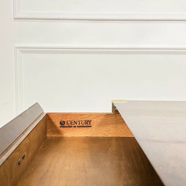 Metal 70's Regency Burl and Brass Century Side Tables - A Pair For Sale - Image 7 of 9