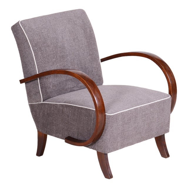 Czech Art Deco Beech Armchair attributed to J. Halabala for Up Zavody, 1930s For Sale