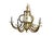 Art Deco Vintage Brass 6 Arm Hollywood Regency Geometric Chandelier Pendant Light 24" For Sale - Image 3 of 18