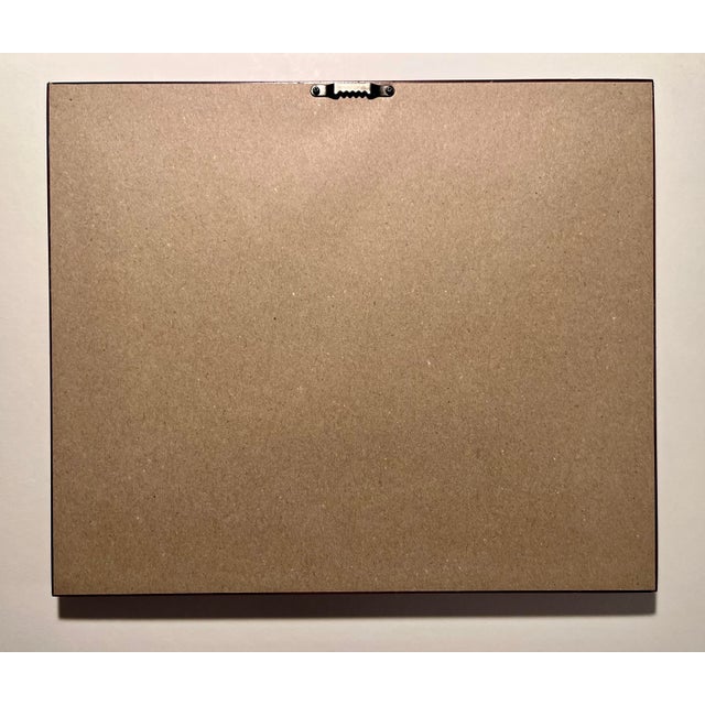 Wood Mid-Century Modern Vintage Oil on Wood Painting Signed, Matted, Framed For Sale - Image 7 of 7