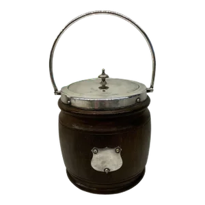 Early 20th Century British Oak Biscuit Barrel