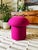 A handmade mushroom shaped ottoman, upholstered in "Fuchsia" pink wool fabric. Perfect for using as a footstool or extra...