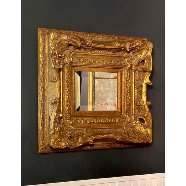 19th Century Italian Baroque Revival Beveled Mirror in a Deep Giltwood Frame For Sale - Image 4 of 17