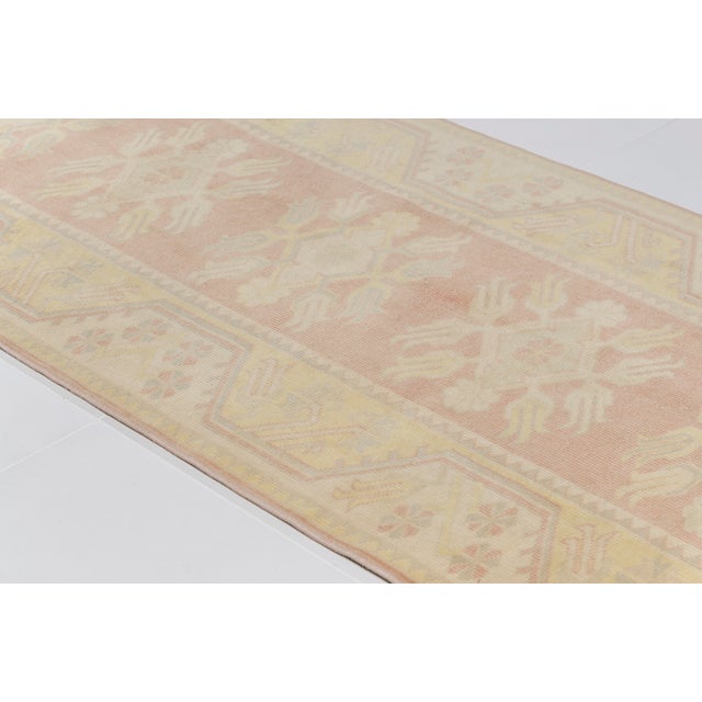 Tan 1950s Hand-Knotted Wool Runner for Hallway, Kitchen For Sale - Image 8 of 11