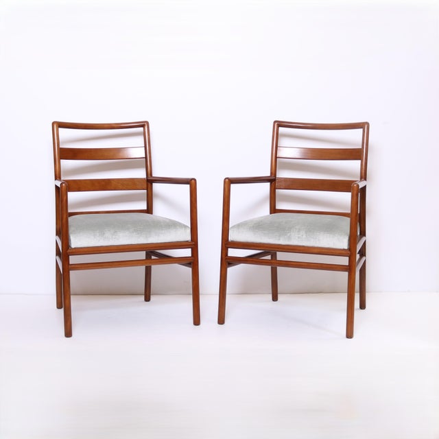 Brown 1950s Pair of Widdicomb Armchairs Designed by T.H. Robsjohn-Gibbings For Sale - Image 8 of 9